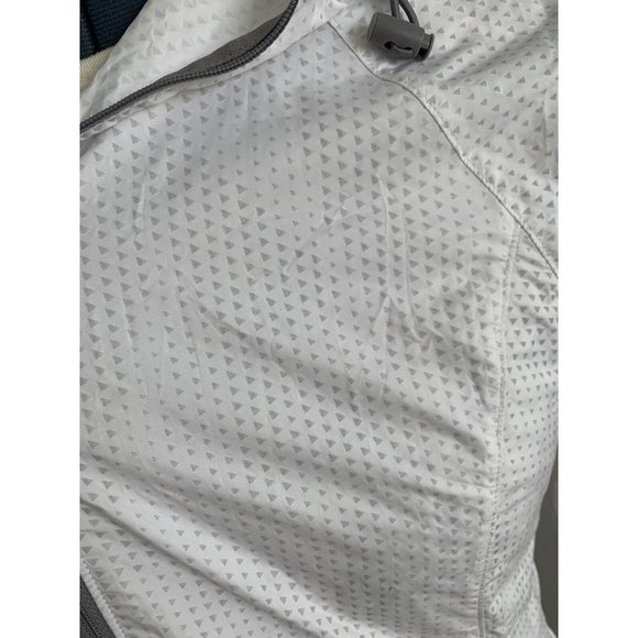 White Lightweight Water Resistant Hooded Packable Jacket XS Cinchable Windbreak - Picture 5 of 14